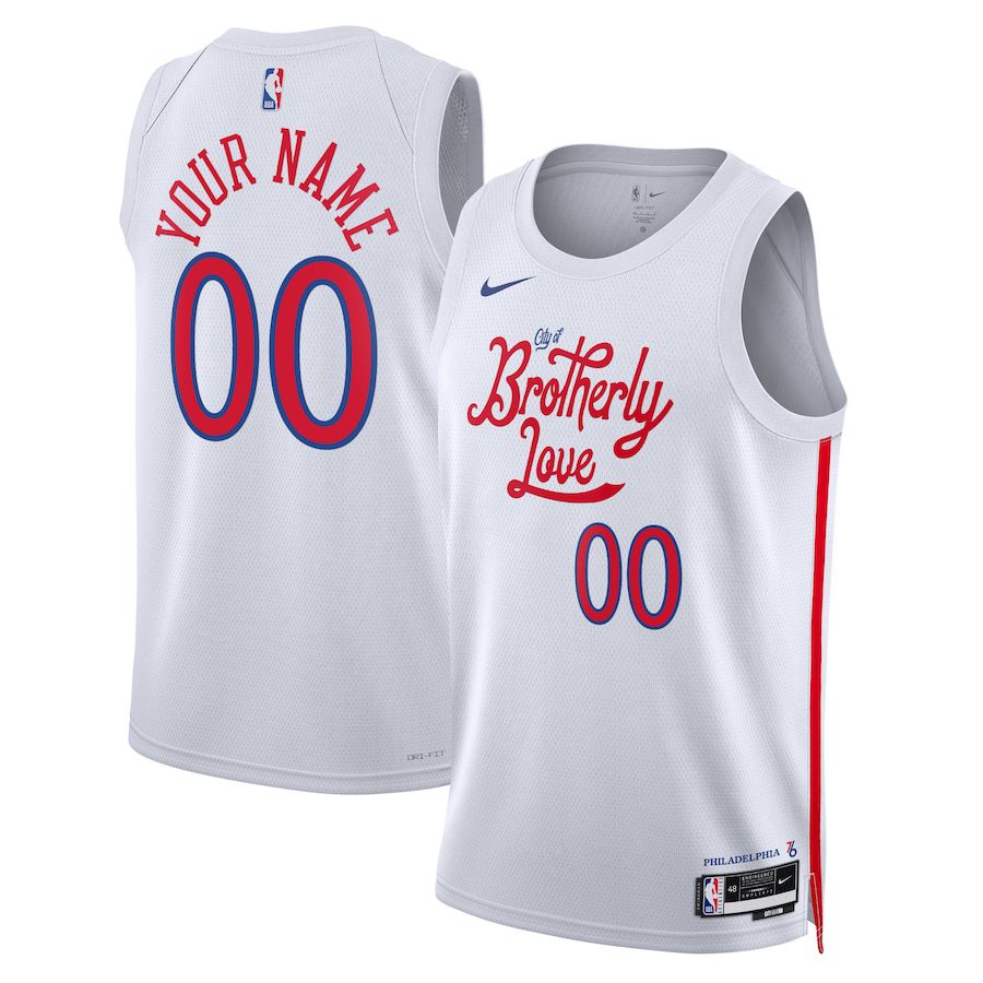 Men Philadelphia 76ers Nike White City Edition 2022-23 Swingman Custom NBA Jersey->customized nba jersey->Custom Jersey